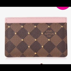 Louis Vuitton Studded Card Holder Damier Ebene